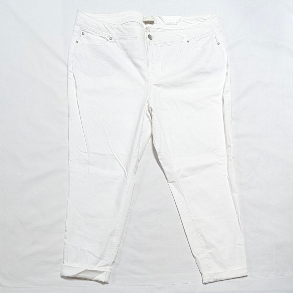 C Denim Womens White High Rise Skinny Jeans Plus Size 22W New With Stains